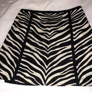 J.Crew zebra mini skirt, size 0!